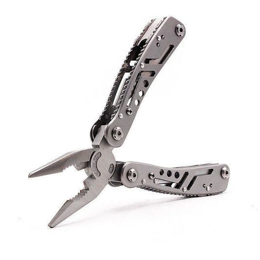 Compact 24-in-1 stainless steel outdoor multifunctional pliers with folding design for camping and survival tasks