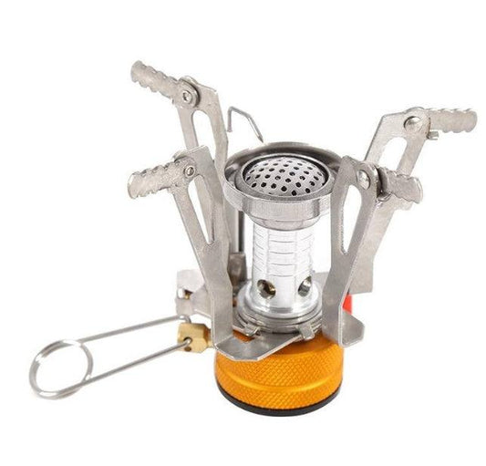Compact lightweight portable outdoor camping stove burner for backpacking and hiking