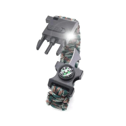 Survival Paracord Bracelet – 7-in-1 Multi-Tool with LED Light, Compass & Whistle