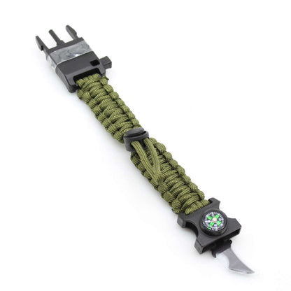 Survival Paracord Bracelet – 7-in-1 Multi-Tool with LED Light, Compass & Whistle