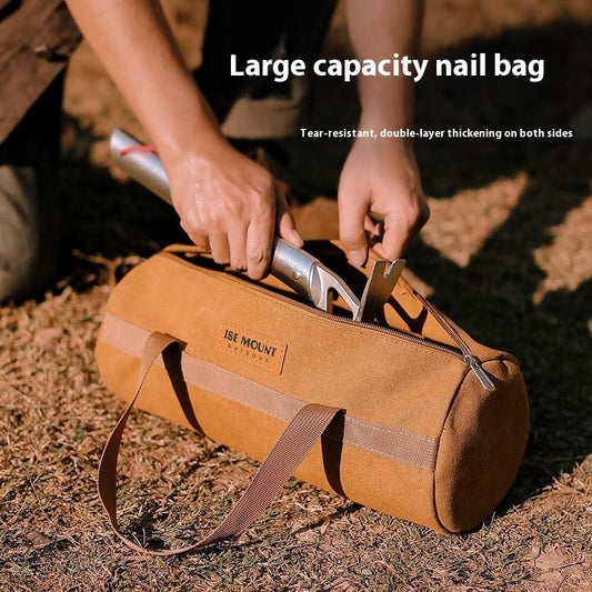 canvas camping storage bag for tent stakes pegs and ropes organizer outdoor camping accessories